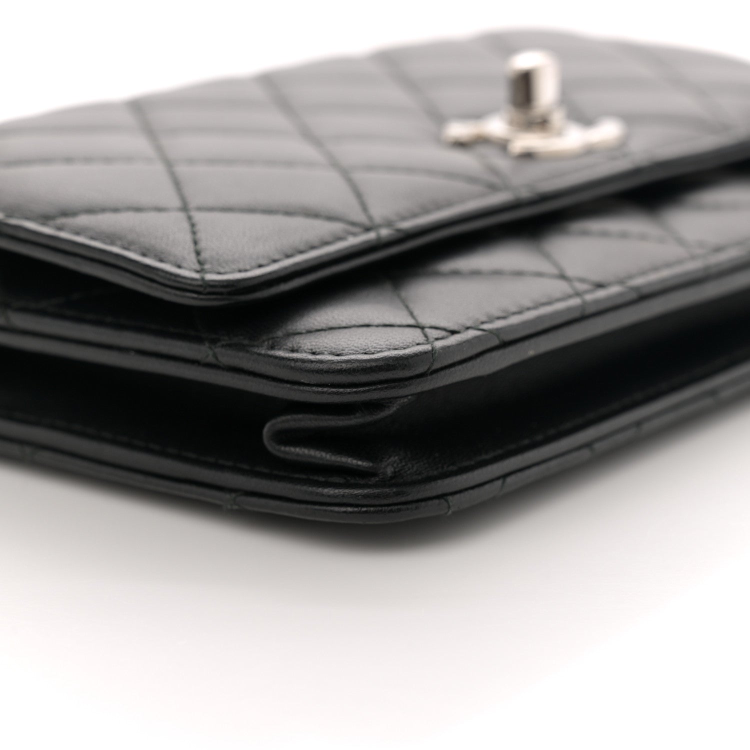 Chanel Lambskin Quilted Trendy CC Wallet On Chain WOC Black 9 of 14