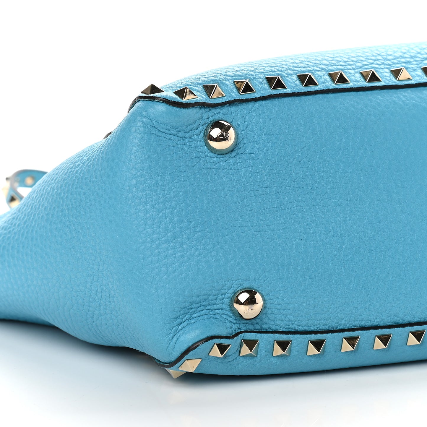 Pebbled Calfskin Small Rockstud Tote Parrot