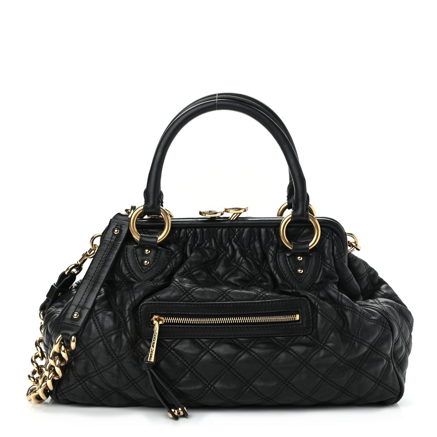 Calfskin Quilted Stam Black