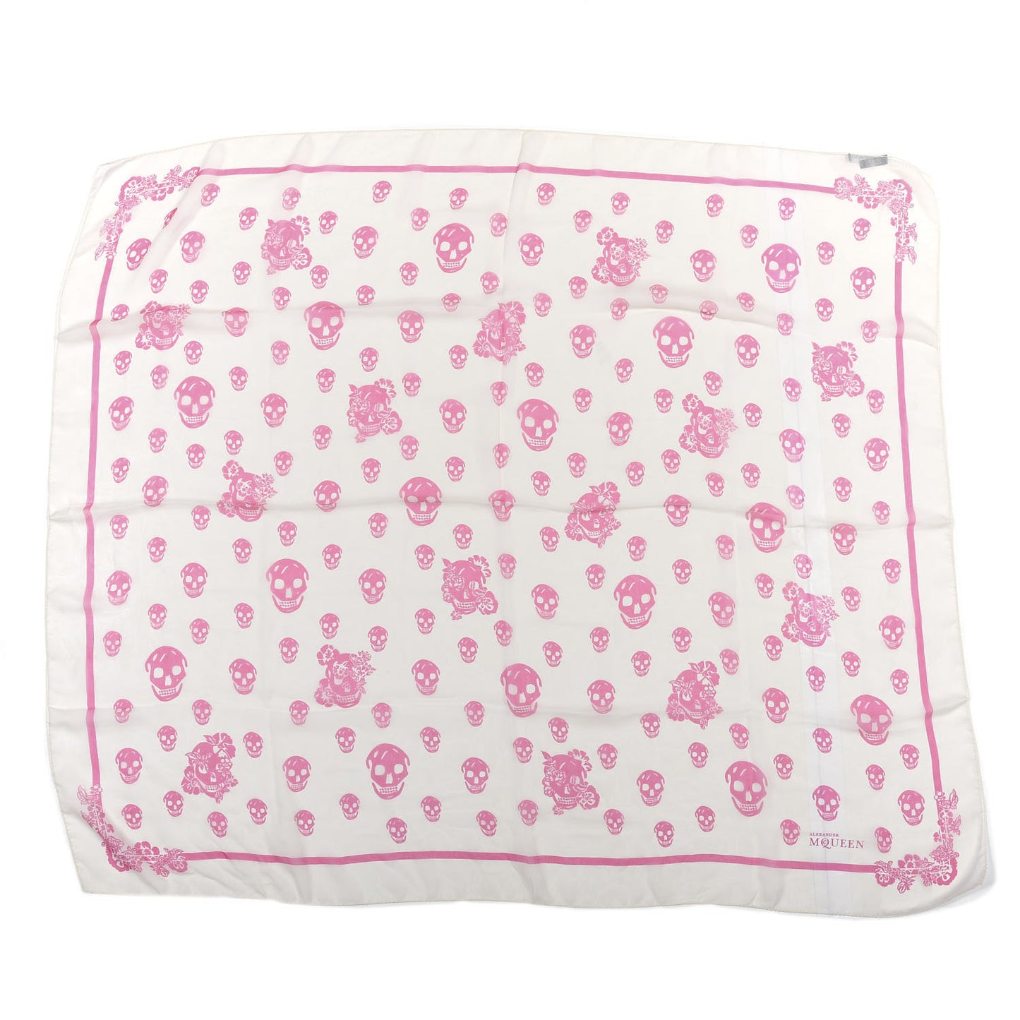 Silk Chiffon Skull Scarf Pink