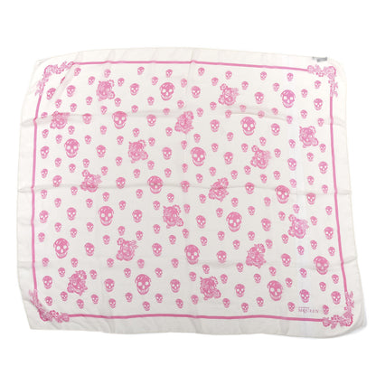 Alexander McQueen Silk Chiffon Skull Scarf Pink 1 of 3