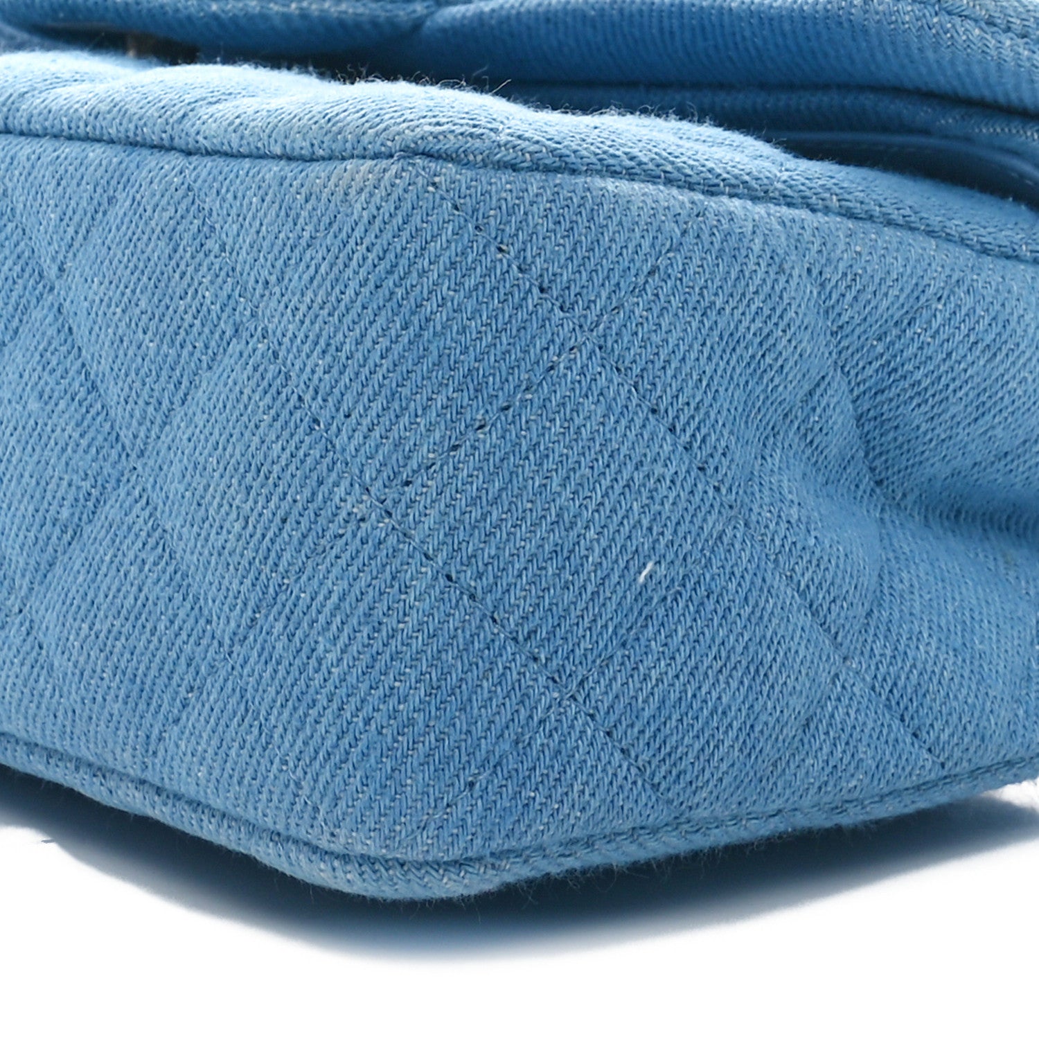 Chanel Denim Quilted Small Double Flap Blue 10 of 11