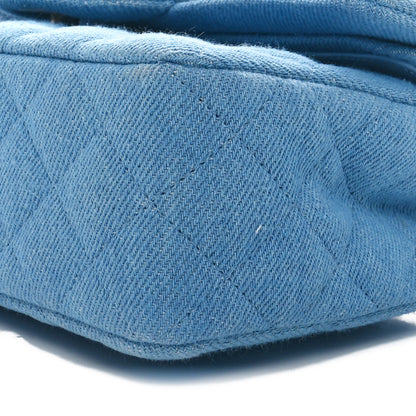 Chanel Denim Quilted Small Double Flap Blue 10 of 11