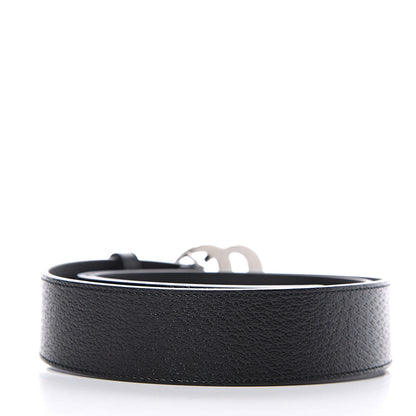 Gucci Textured Dollar Calfskin Nickel Double G 40mm Belt 85 34 Black 2 of 4