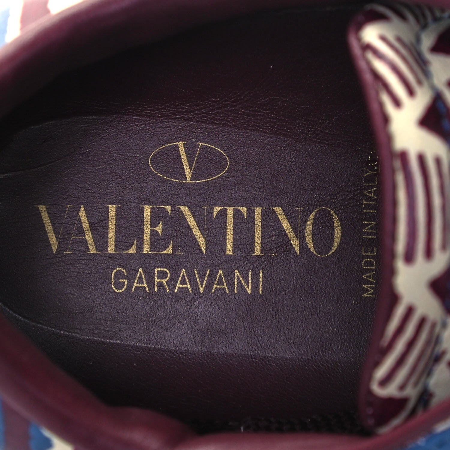 Valentino Garavani Calfskin Mime Rockstud Open Sneakers 36 Indigo Rubin Ivory 8 of 8