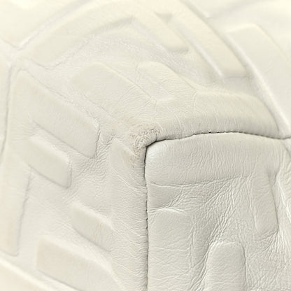 Fendi Nappa FF 1974 Embossed Small Boston White 11 of 19