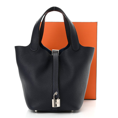 Hermes Taurillon Clemence Picotin Lock 18 PM Bleu Nuit 12 of 12