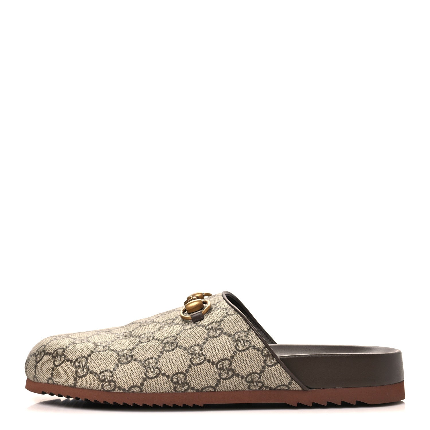 Gucci GG Supreme Monogram Miro Soft Calfskin Womens Horsebit Slippers 40.5 Beige Ebony New Acero 1 of 9