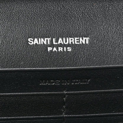 Saint Laurent Glazed Calfskin Cassandre Wallet On Chain WOC Black 8 of 11