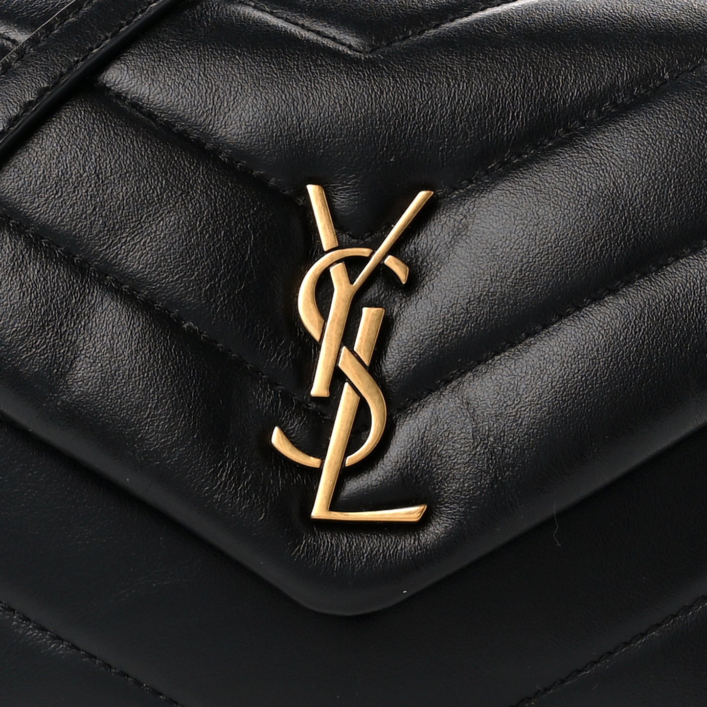 Calfskin Y Quilted Monogram Toy Loulou Crossbody Bag Black
