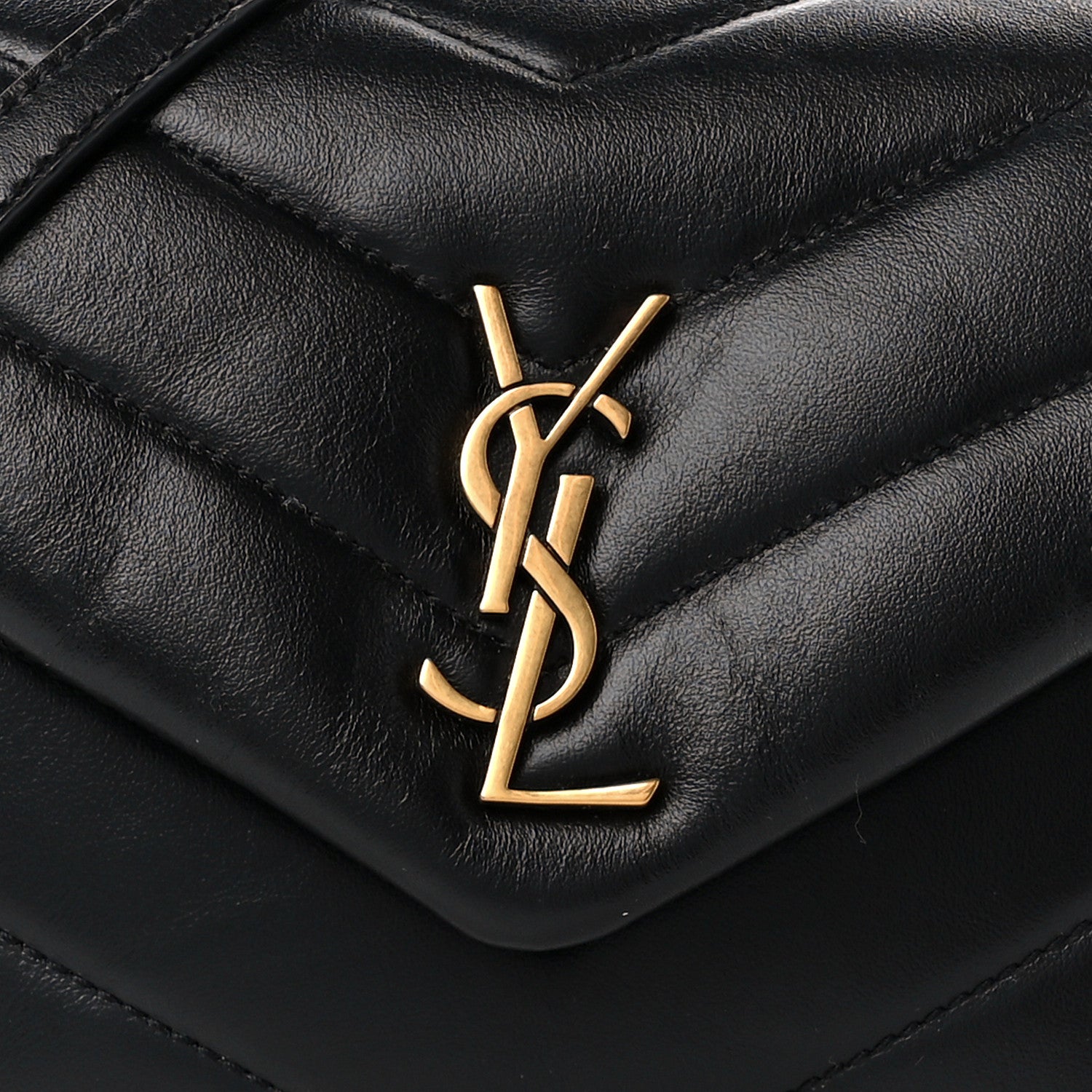 Saint Laurent Calfskin Y Quilted Monogram Toy Loulou Crossbody Bag Black 9 of 12