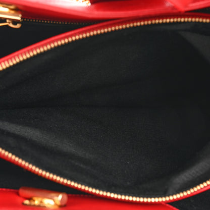 Saint Laurent Grain De Poudre Matelasse Chevron Monogram Shopping Bag Red 6 of 16