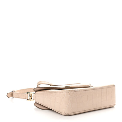 Givenchy Calfskin Crocodile Embossed Mini Nobile Shoulder Bag Nude Pink 3 of 9