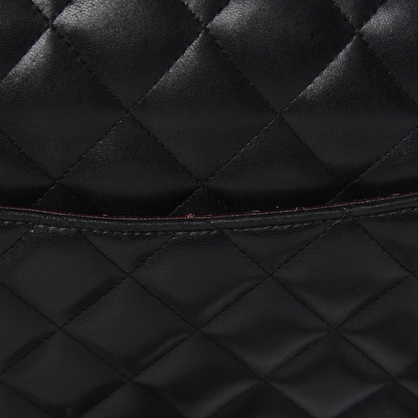 Lambskin Quilted Jumbo Double Flap Black