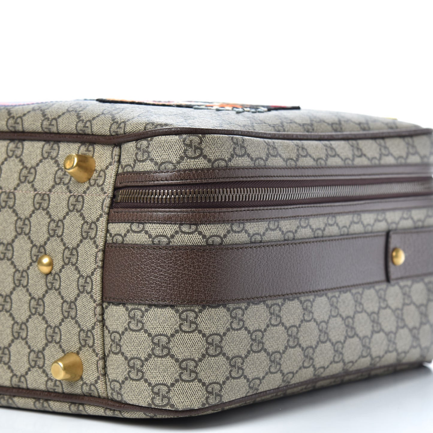 GG Supreme Monogram Embroidered Modern Future Courrier Suitcase