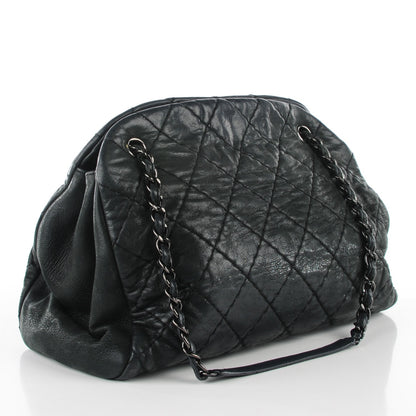 Chanel Iridescent Calfskin Large Just Mademoiselle Bowling Bag Blue 3 of 7