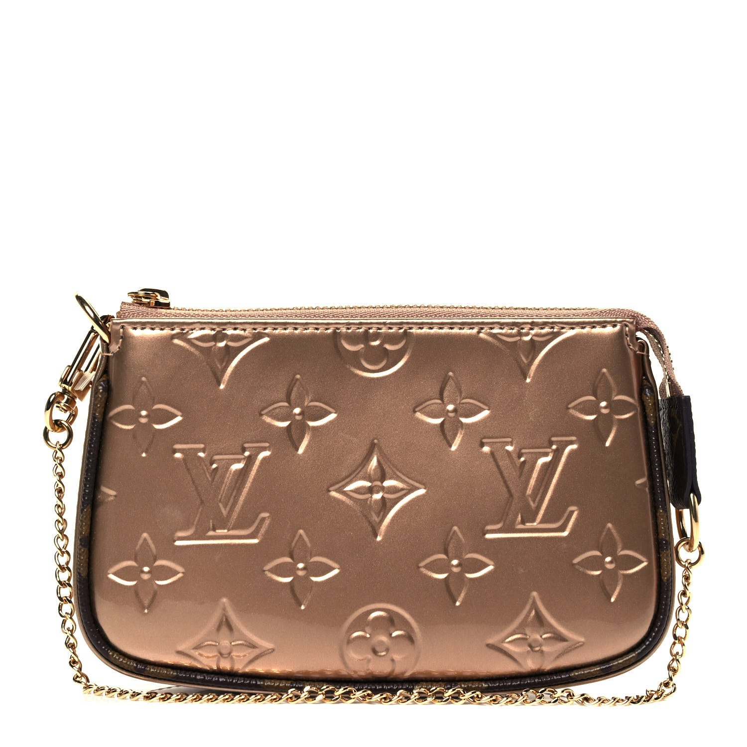 Louis Vuitton Metallic Vernis Mini Pochette Accessories Rose Gold 1 of 9
