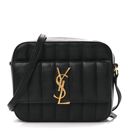 Saint Laurent Lambskin Matelasse Monogram Vicky Camera Bag Black 1 of 10
