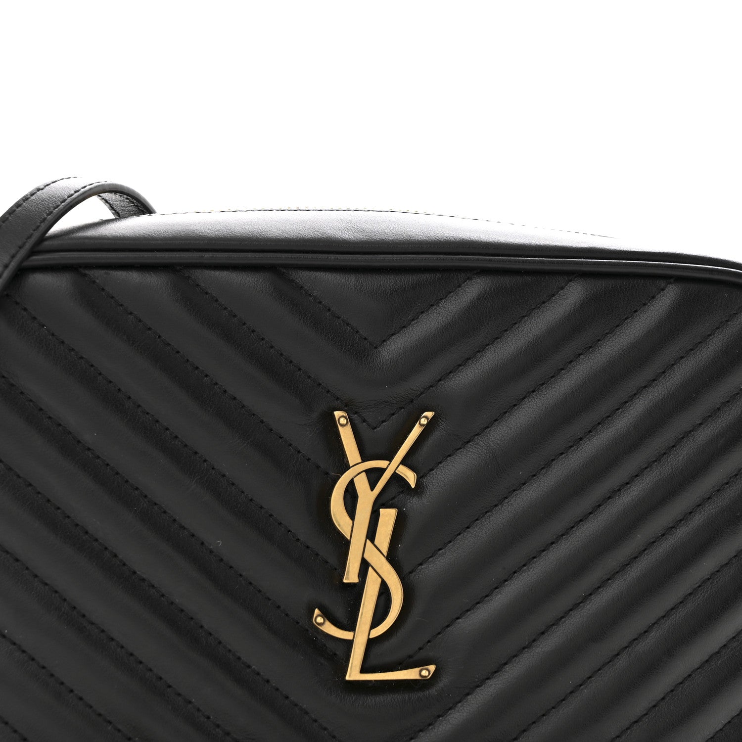 Saint Laurent Calfskin Matelasse Monogram Lou Camera Bag Black 8 of 12