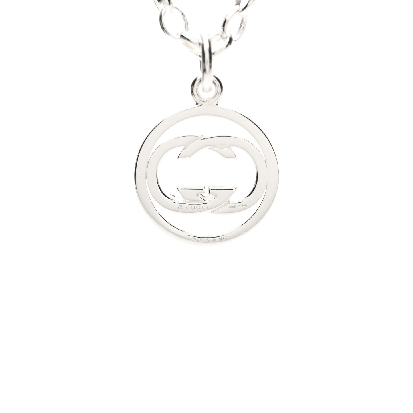 Sterling Silver Interlocking Circle GG Pendant Necklace