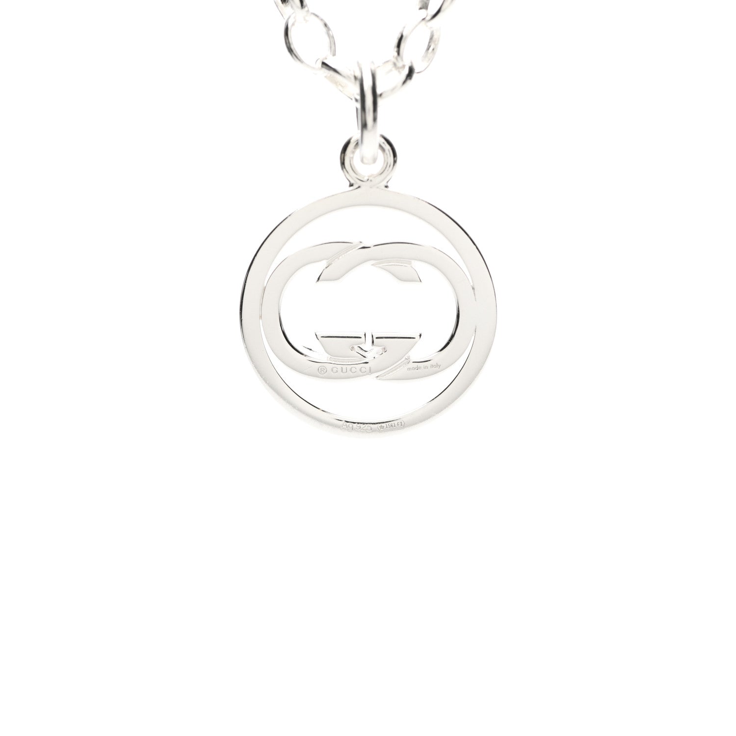 Gucci Sterling Silver Interlocking Circle GG Pendant Necklace 4 of 4