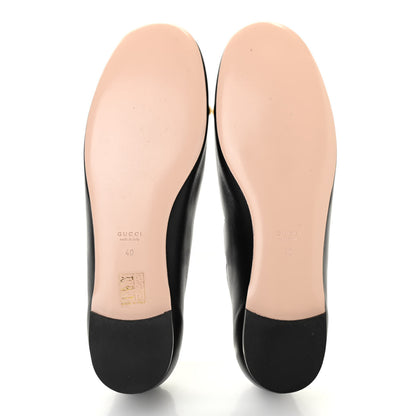 Gucci Malaga Kid Interlocking G Pearl Scalloped Flats 40 Black 5 of 12