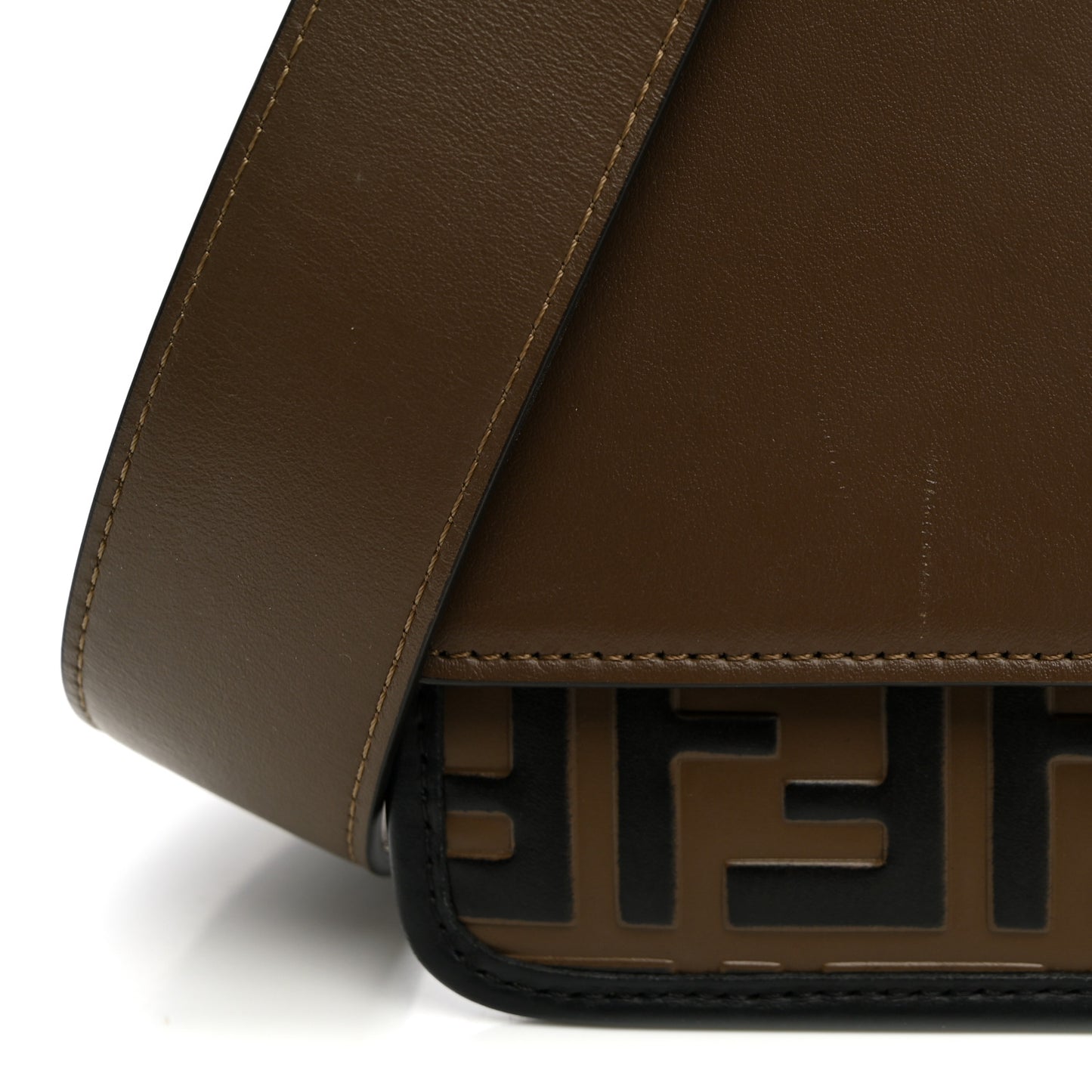 Vitello Century F is Fendi Bi-Color FF 1974 Embossed Kan I Shoulder Bag Maya Black