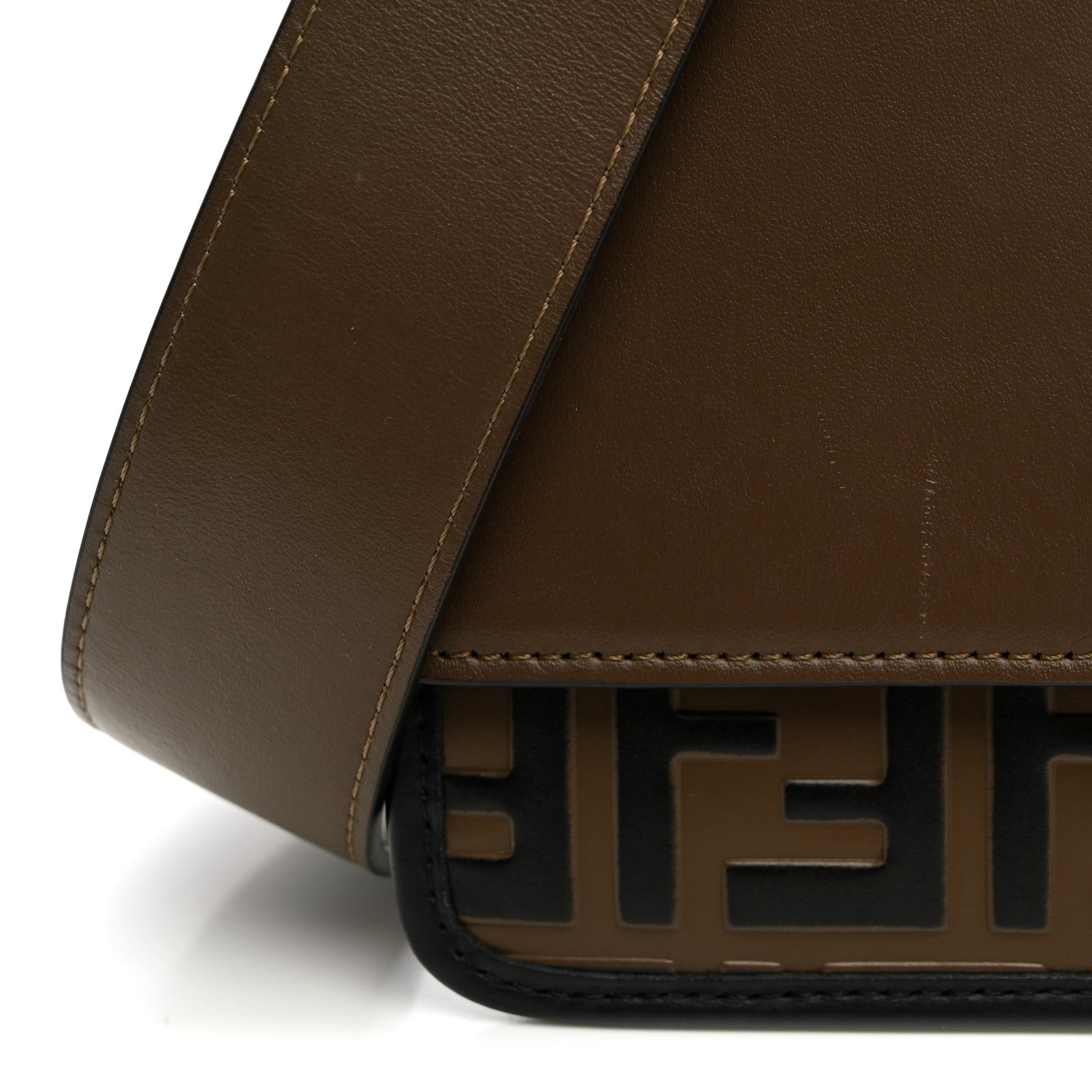 Fendi Vitello Century F is Fendi Bi-Color FF 1974 Embossed Kan I Shoulder Bag Maya Black 11 of 11