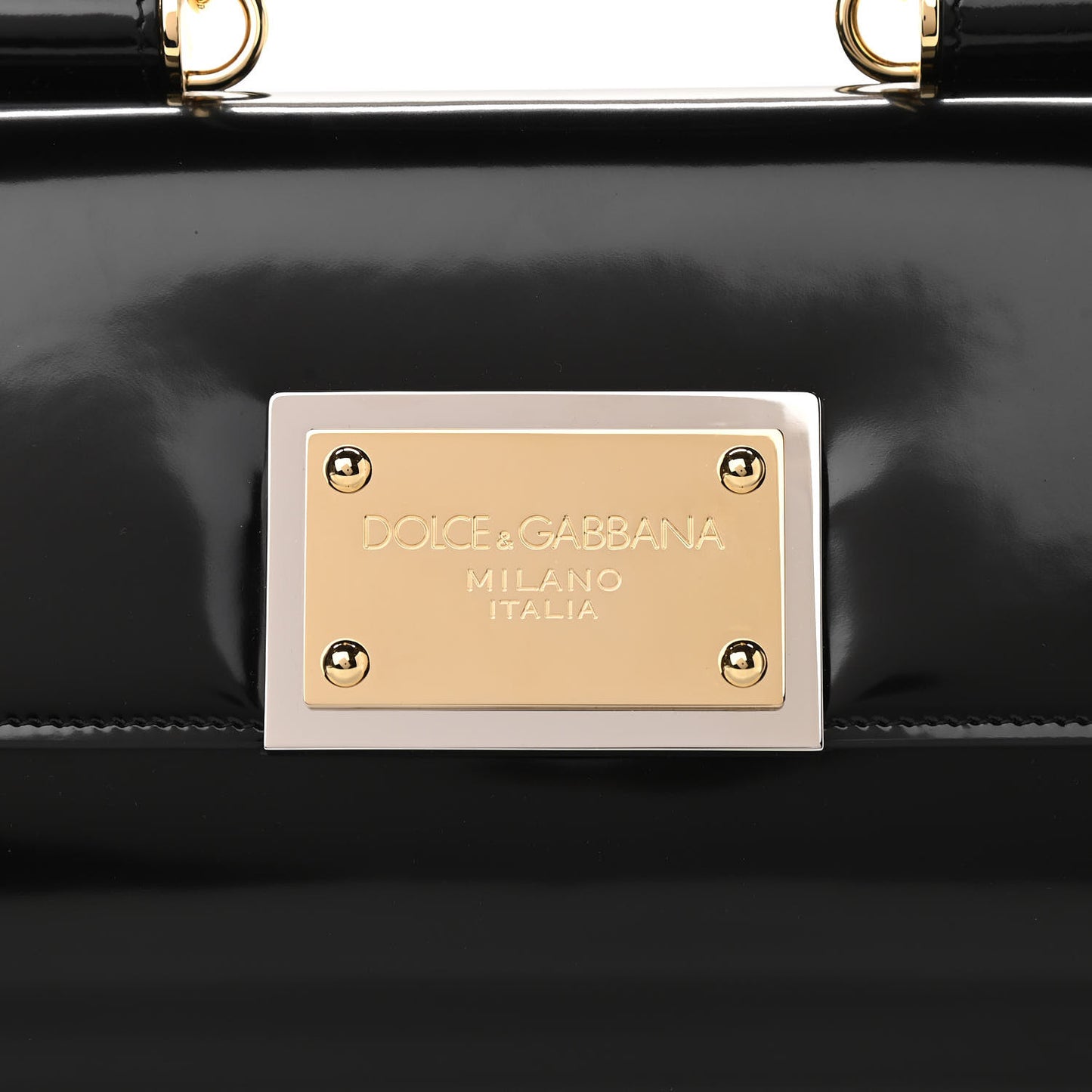 Shiny Calfskin 90's Sicily Bag Black