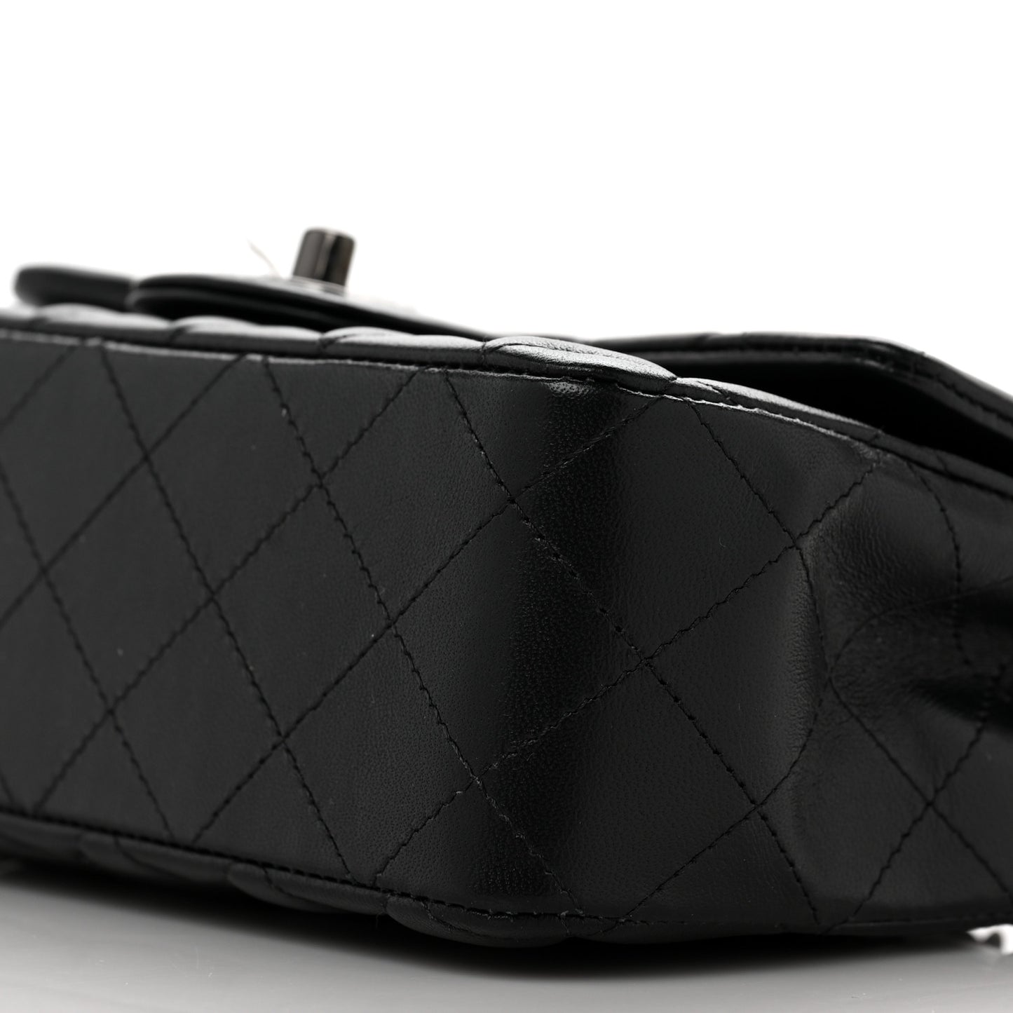 Lambskin Quilted Mini Rectangular Flap So Black
