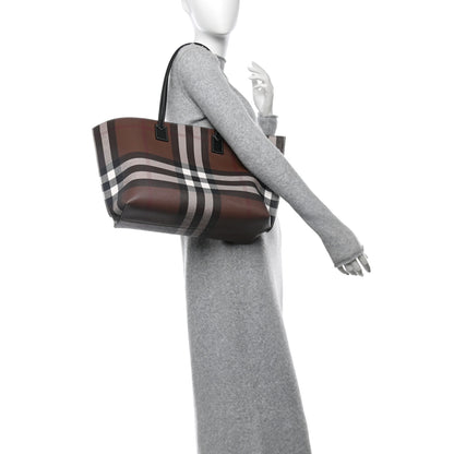 Burberry E-Canvas Check Medium Soft TB Tote Dark Birch Brown 2 of 11