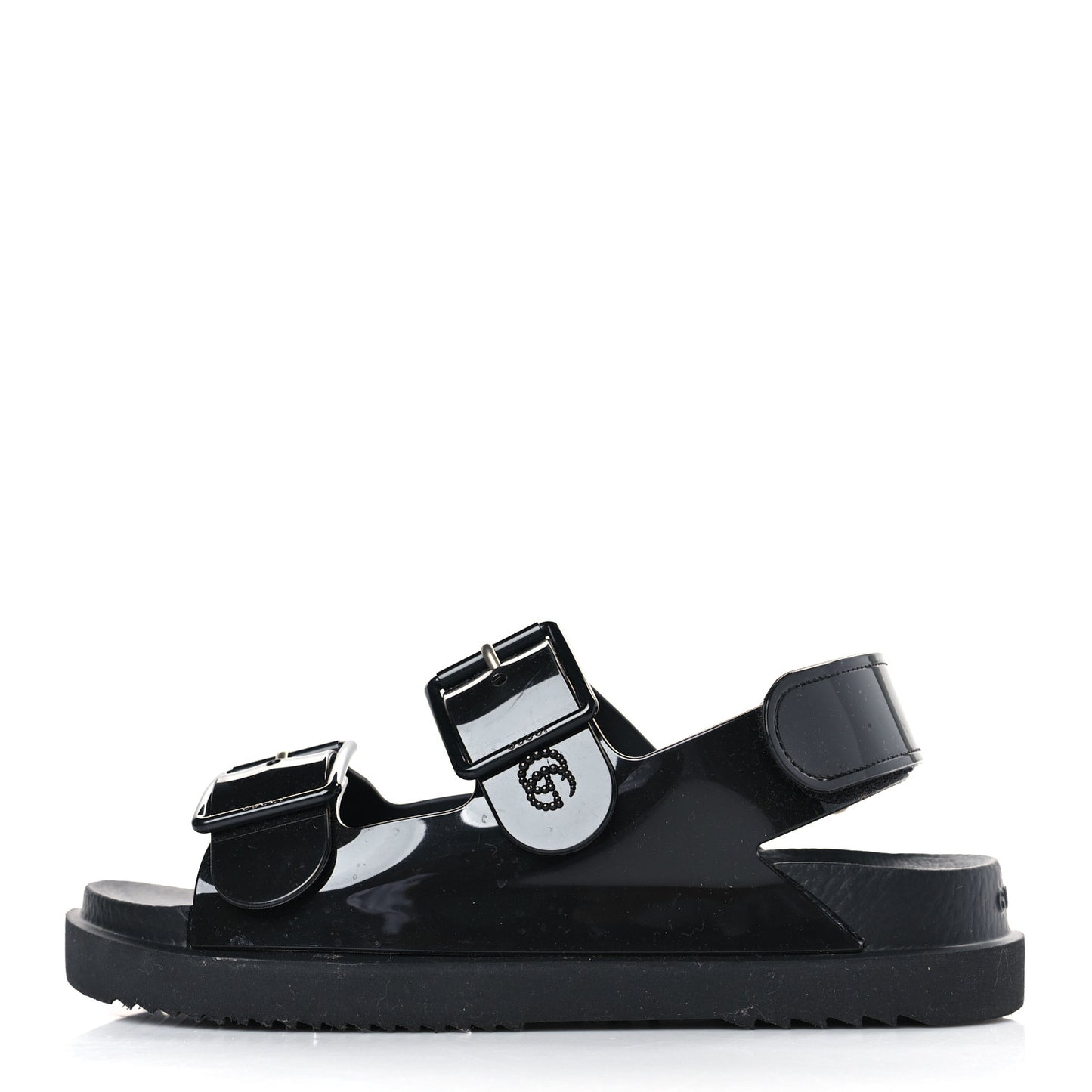 Rubber Mini Double G Womens Dad Sandals 36 Black