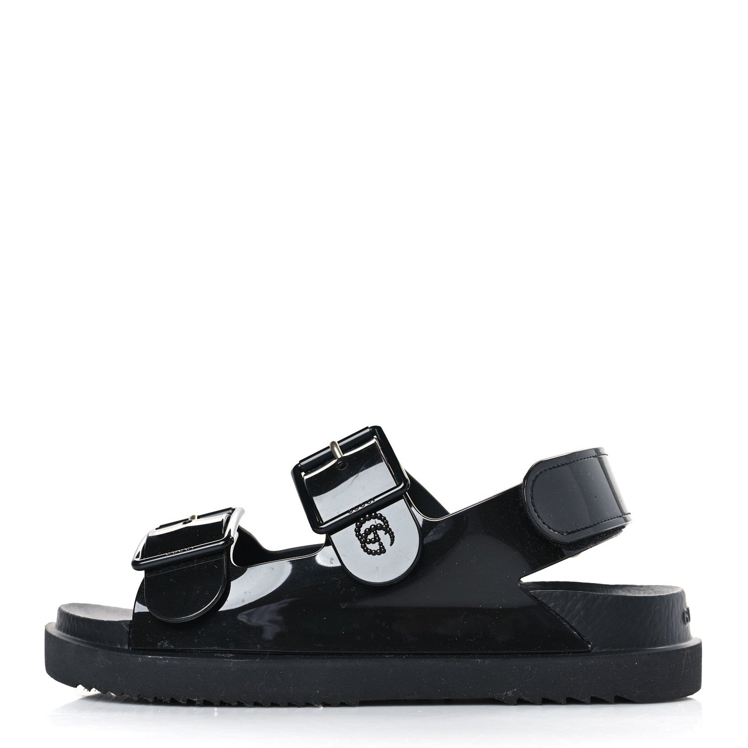 Gucci Rubber Mini Double G Womens Dad Sandals 36 Black 1 of 8