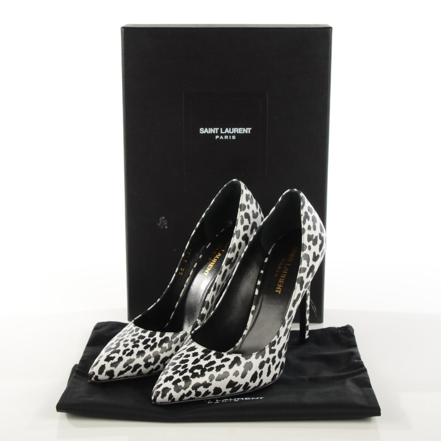 Soft Calfskin Baby Cat Paris 105 Pumps 38 Bianco Nero Black