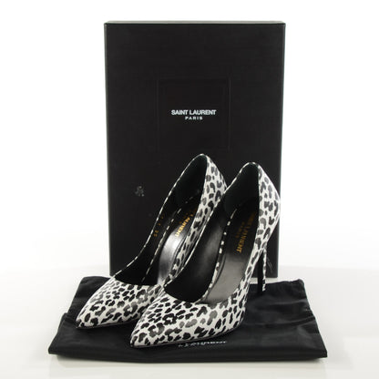 Saint Laurent Soft Calfskin Baby Cat Paris 105 Pumps 38 Bianco Nero Black 5 of 8