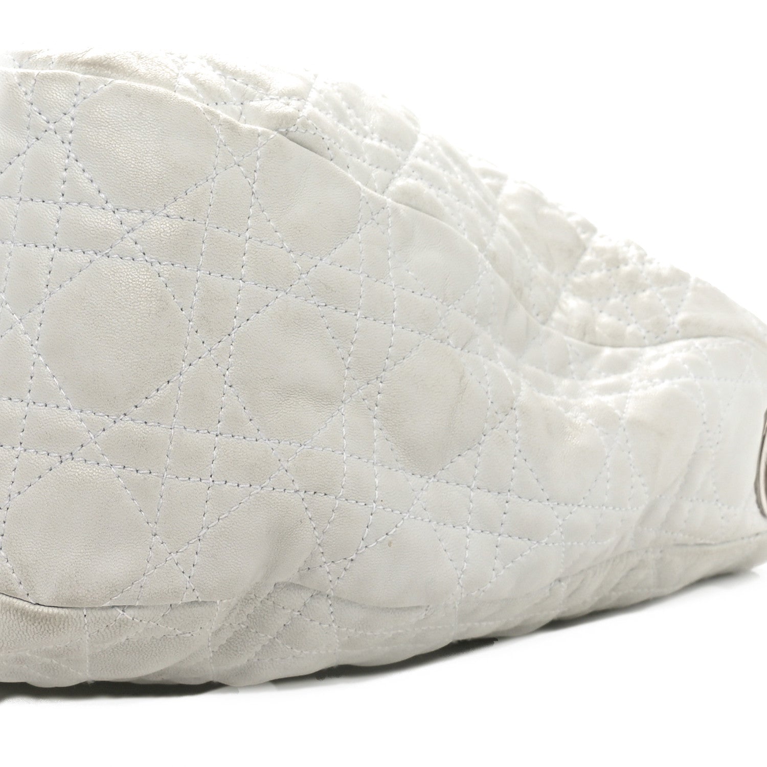 Christian Dior Lambskin Cannage Large Dior Soft Hobo White 10 of 12