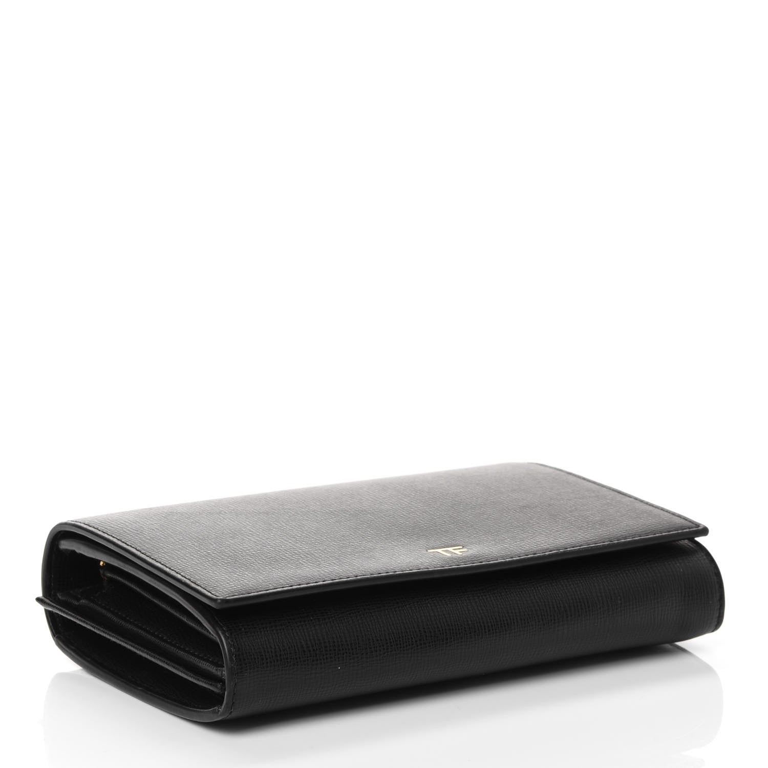 Tom Ford Pebbled Calfskin Wallet On Chain Black 3 of 5