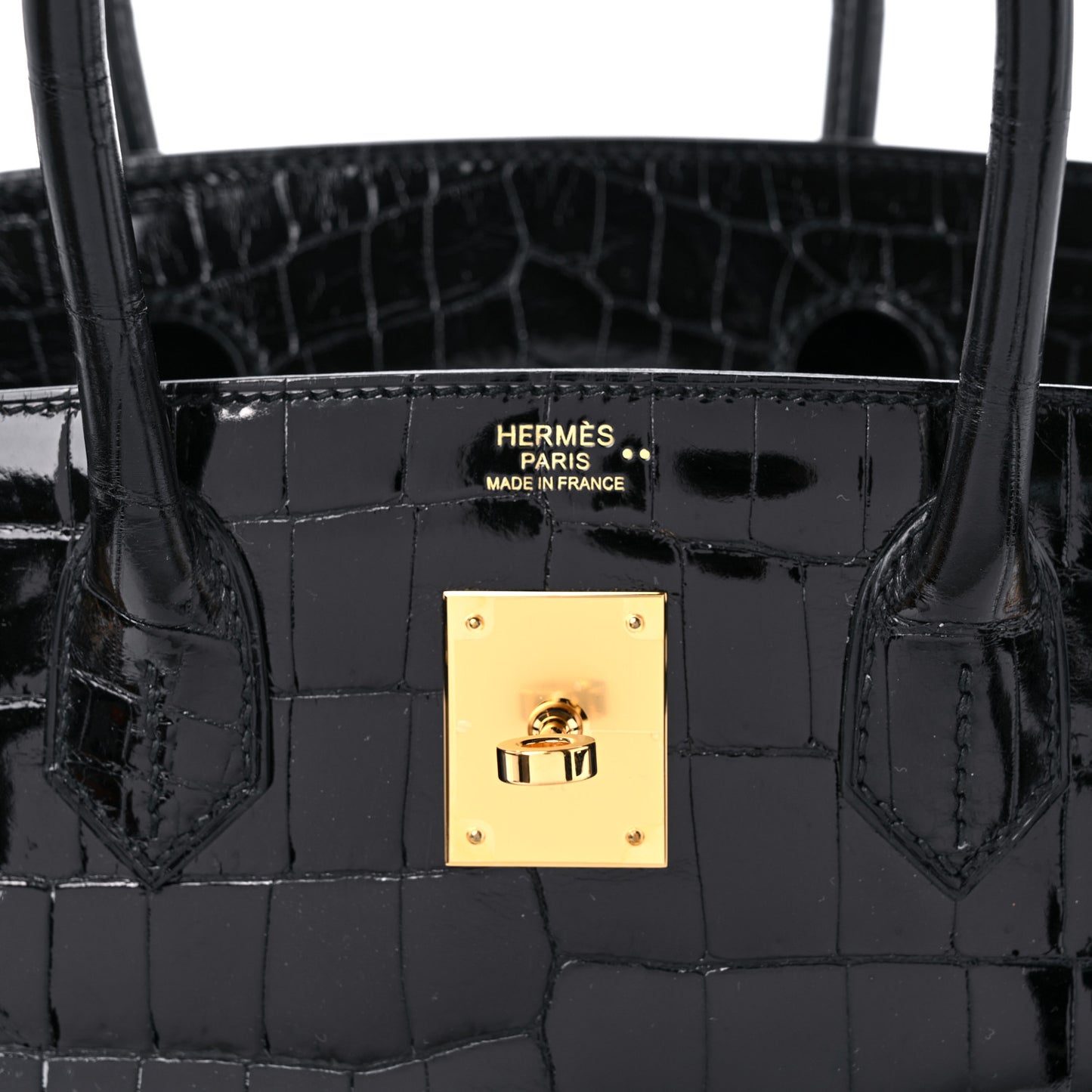 Shiny Niloticus Crocodile Birkin 30 Black