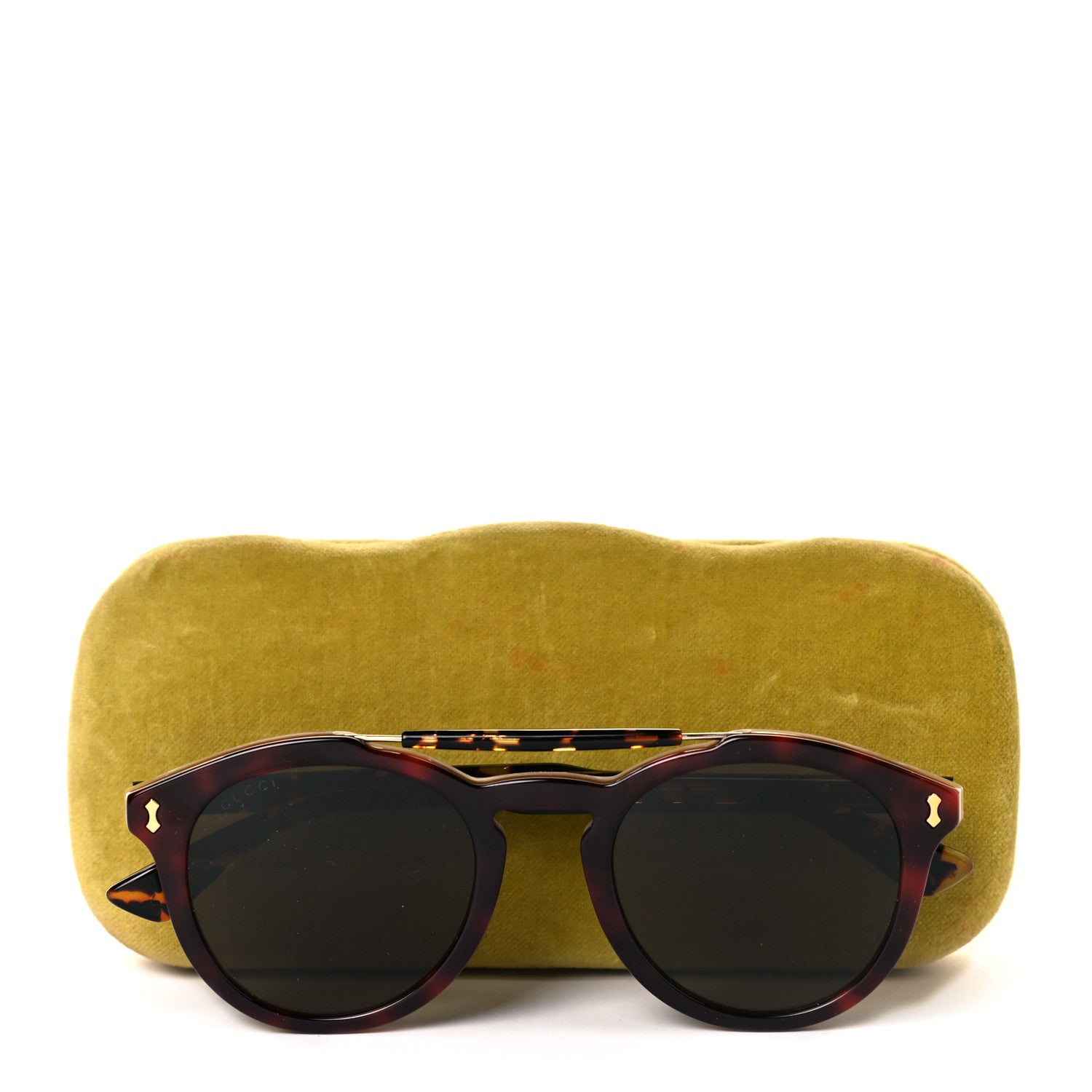 Gucci Round Avana Sunglasses GG0124SA Tortoise 7 of 7