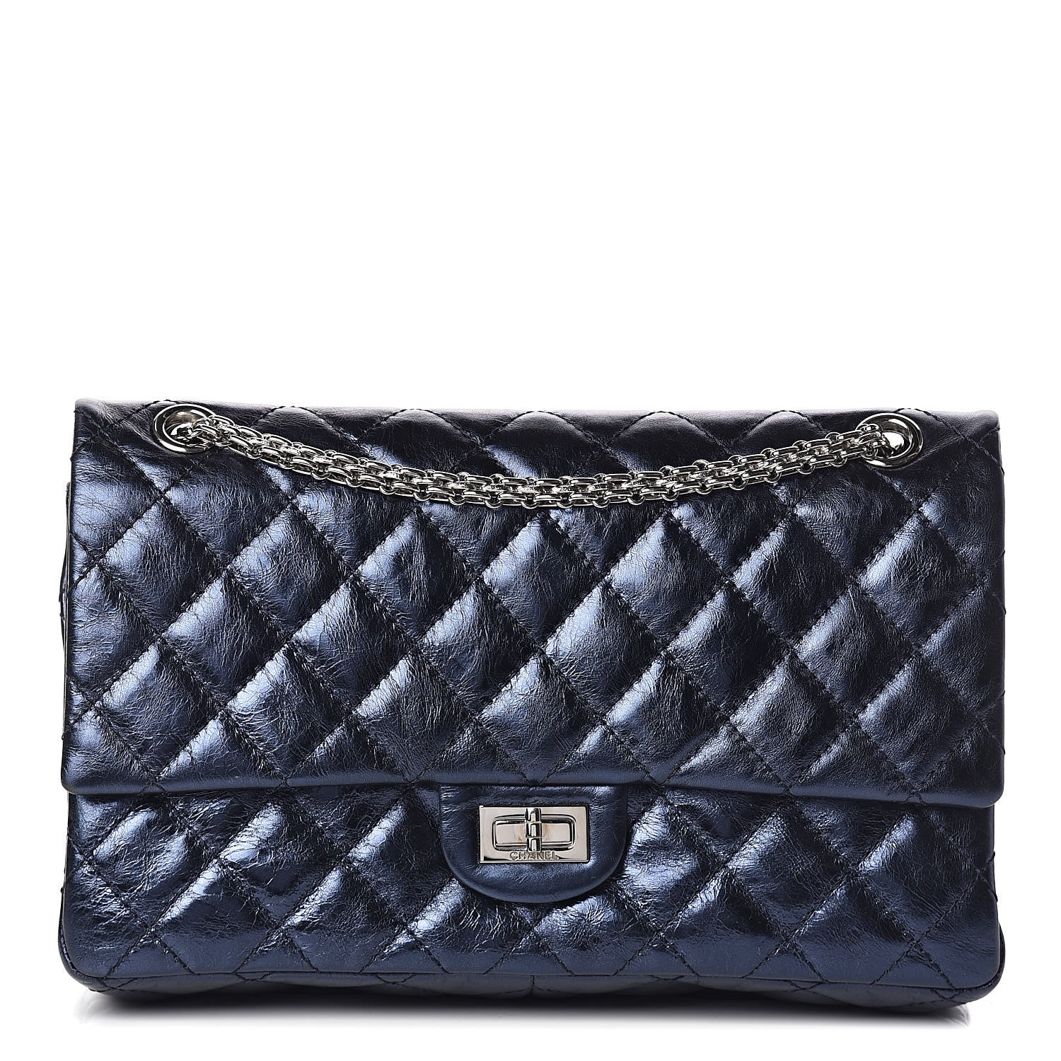 Chanel Metallic Calfskin Quilted 2.55 Reissue 226 Flap Marine Fonce 1 of 12
