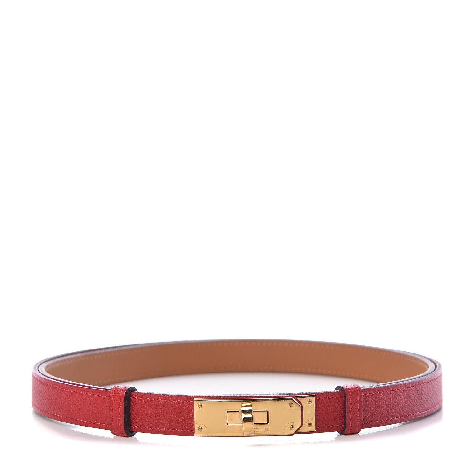 Hermes Epsom Kelly Belt Rouge Casaque 1 of 6