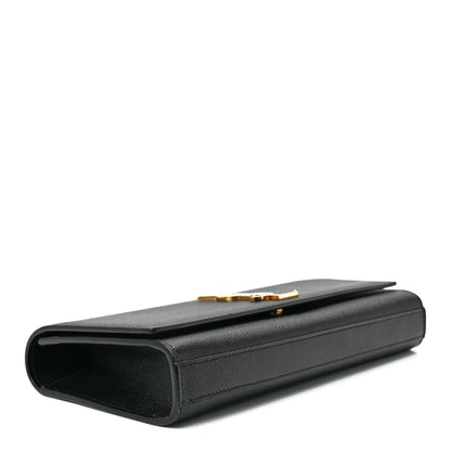 Saint Laurent Grain De Poudre Monogram Cassandre Clutch Black 4 of 12