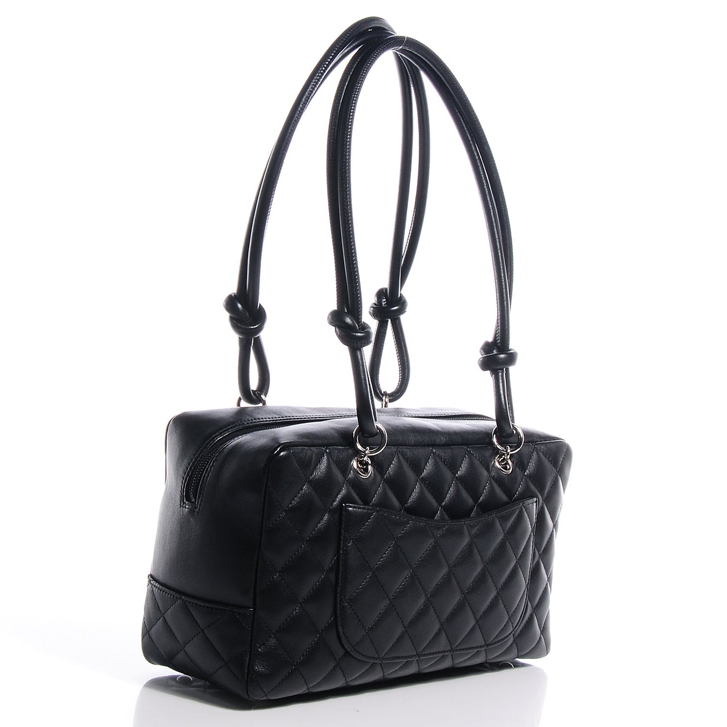 Calfskin Quilted Large Cambon Bowler Black