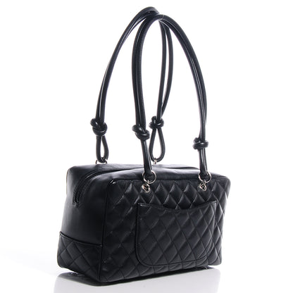 Chanel Calfskin Quilted Large Cambon Bowler Black 3 of 7