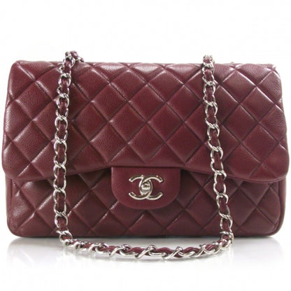 Chanel Caviar JUMBO Classic Flap Dark Red 1 of 10