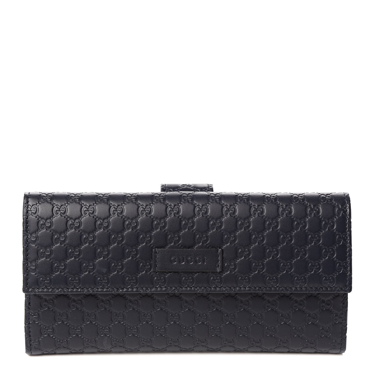 Microguccissima Continental Flap Wallet Navy