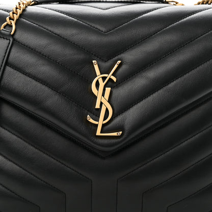 Saint Laurent Calfskin Y Quilted Monogram Medium Loulou Chain Satchel Black 8 of 11