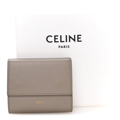 Celine Grained Calfskin Small Tri-Fold Wallet Pebble 9 of 9