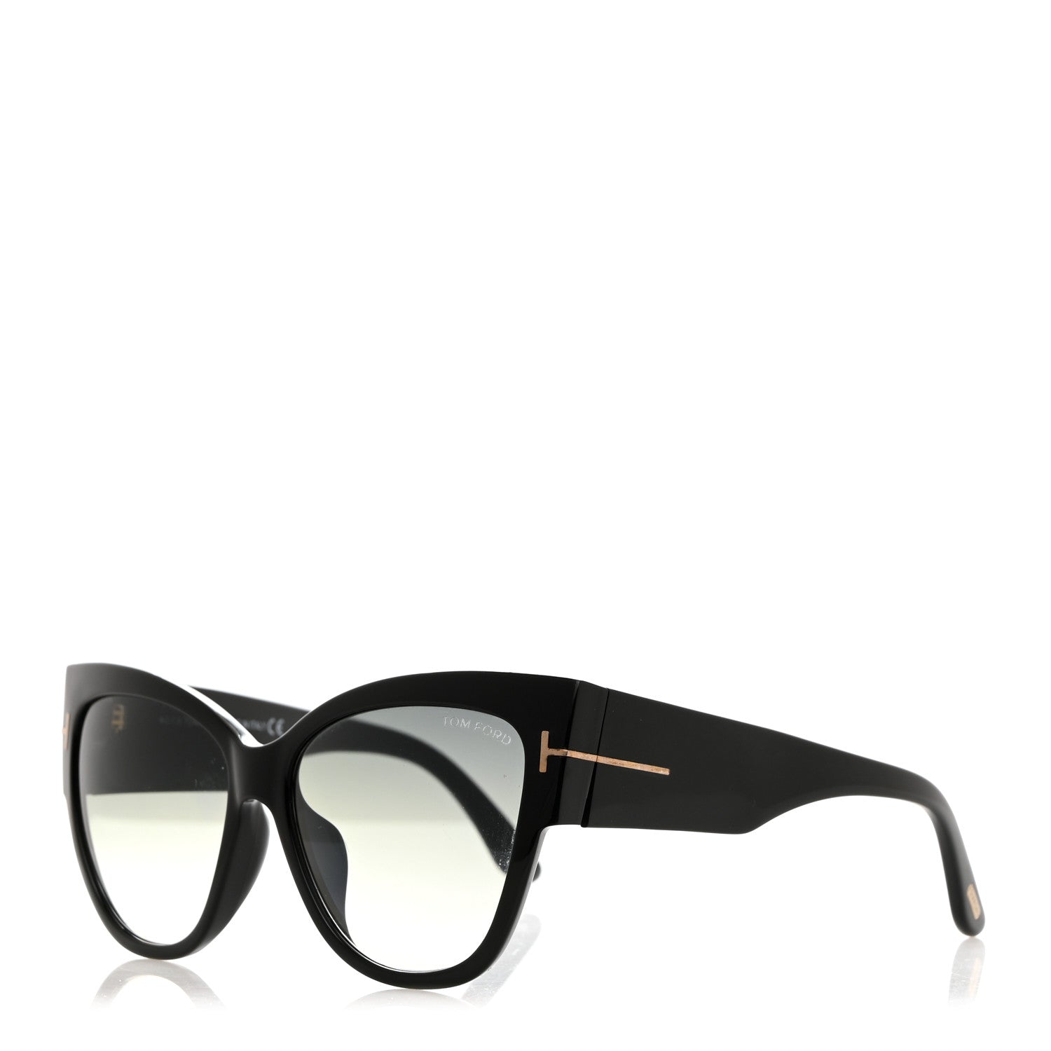 Tom Ford Acetate Anoushka Cat Eye Sunglasses TF371 Black 1 of 8