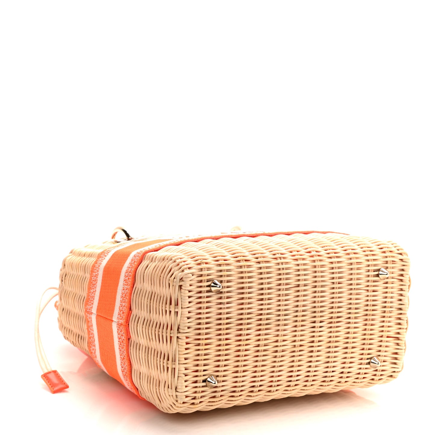 Wicker Oblique Medium Lady Dior Bag Fluorescent Orange